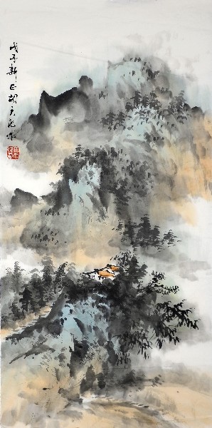 胡天池《山水》